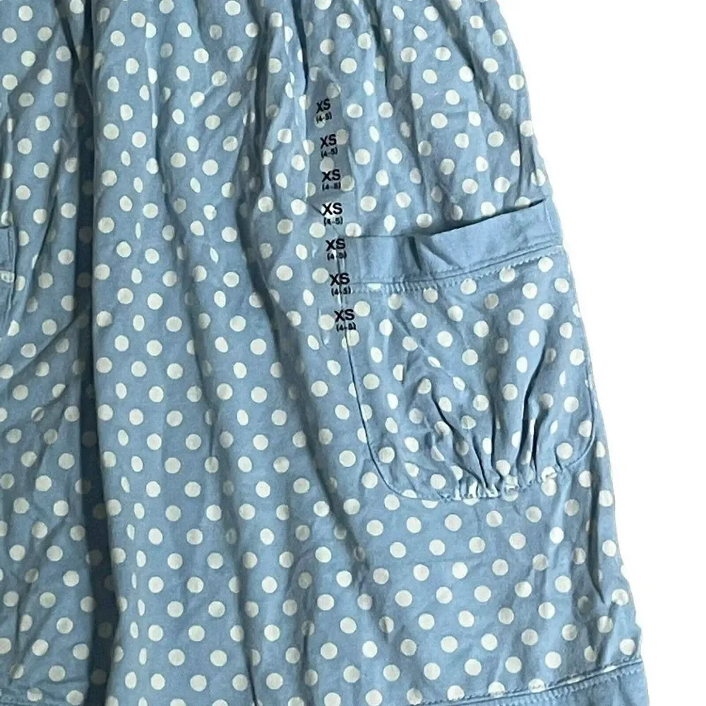 NWT Gap Girls Blue White Polka Dot Sun Dress XS 4-5 100% Cotton